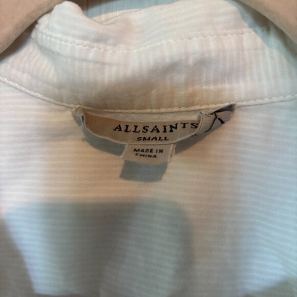 ALL SAINTS Sirena Shirt, Chalk White, Size Small - Picture 5 of 6